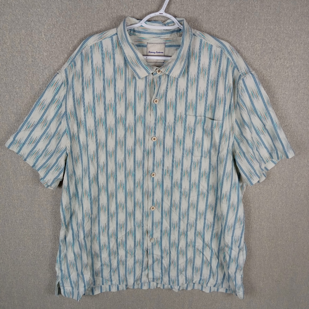 Tommy Bahama Diamond Springs Silk Blend Short Sleeve Camp Shirt 3XL Vacation